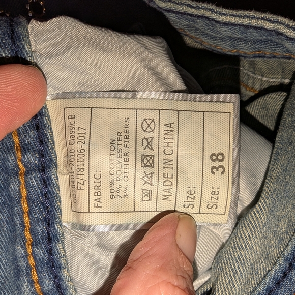 Blue and Red Slim Jeans with Distressed Style - Picture 5 of 8